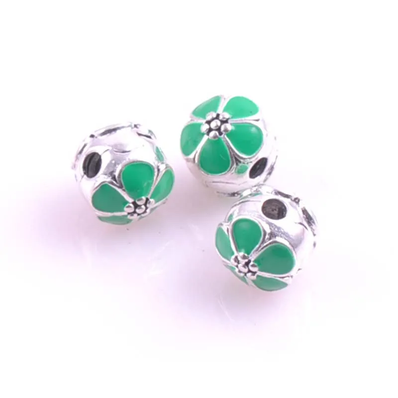 Новинка 2018 зажимы серебряные бусины европейские цветы вишни стопор цветок