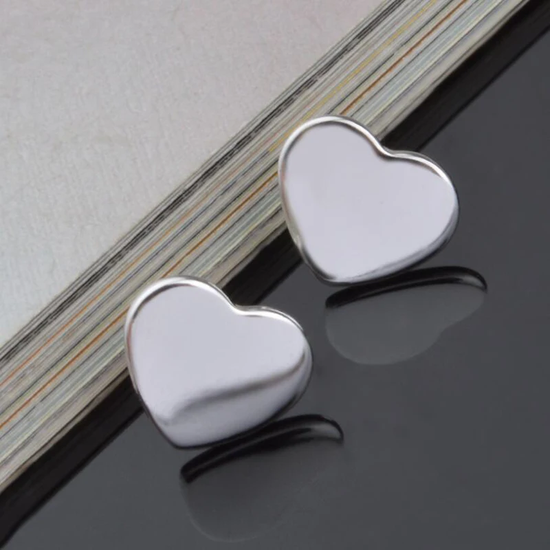 KOFSAC Popular 925 Silver Stud Earrings For Women Jewelry Cute/Romantic Vintage Heart Lady Engagement Accessories Hot | Украшения и