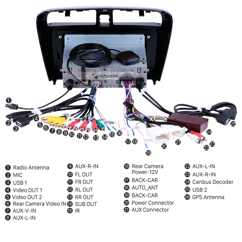 Seicane стерео 9 &quotNavi Quad/8-Core Android 0 HD для Mitsubishi Mirage 2012 2013-2018 gps мультимедийный плеер