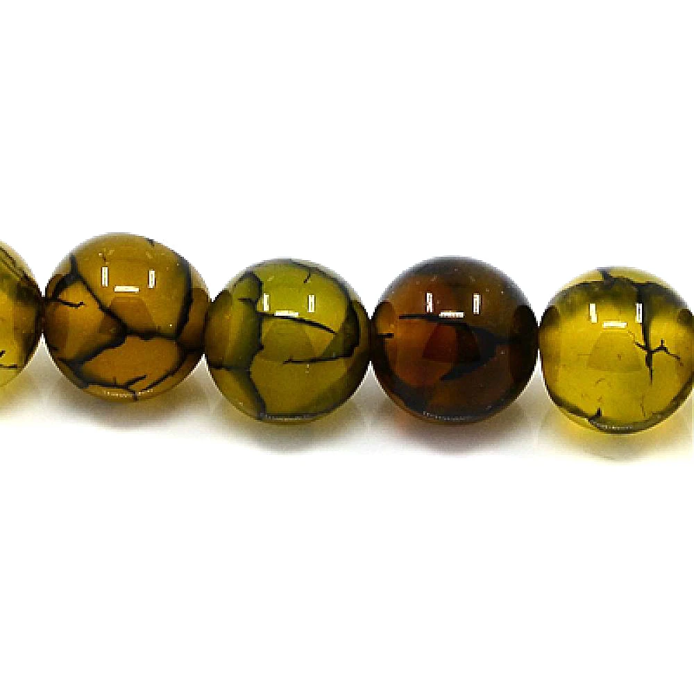 

Natural Dragon Veins Beads Strands, Dyed, Round, Olive, 6mm, Hole: 1mm; about 64pcs/strand, 15.5