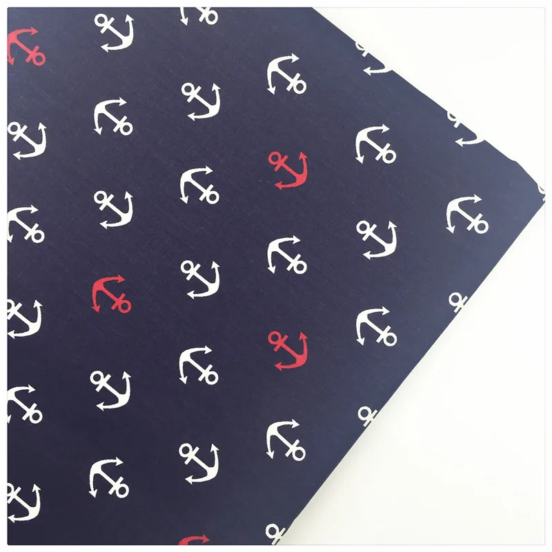 Syunss тёмно морской якорь с принтом хлопчатобумажная ткань для рукоделия