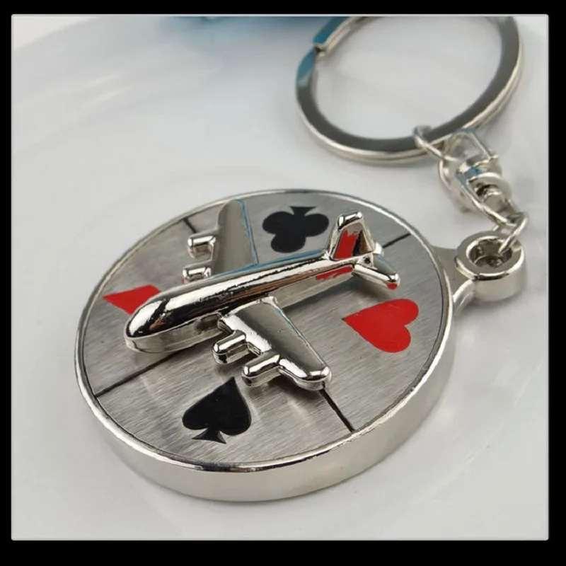 Новинка 2019 брелок для мужчин и женщин в виде покера самолета поворота компаса