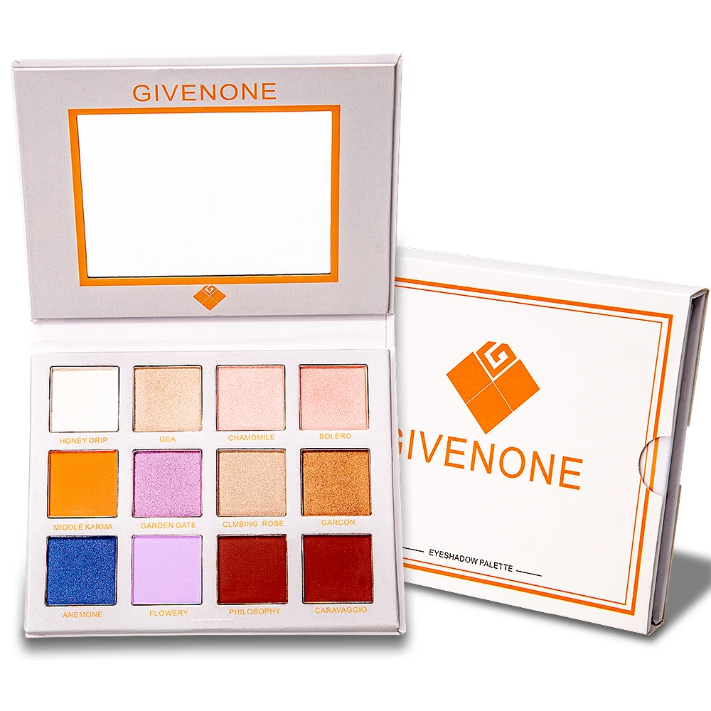 GIVENONE, 12 цветов, тени для век, блестящие, матовые, косметика, Dreamy, тени для век, палитра, стойкие, водонепроницаемые, тени для век, палитра, макияж