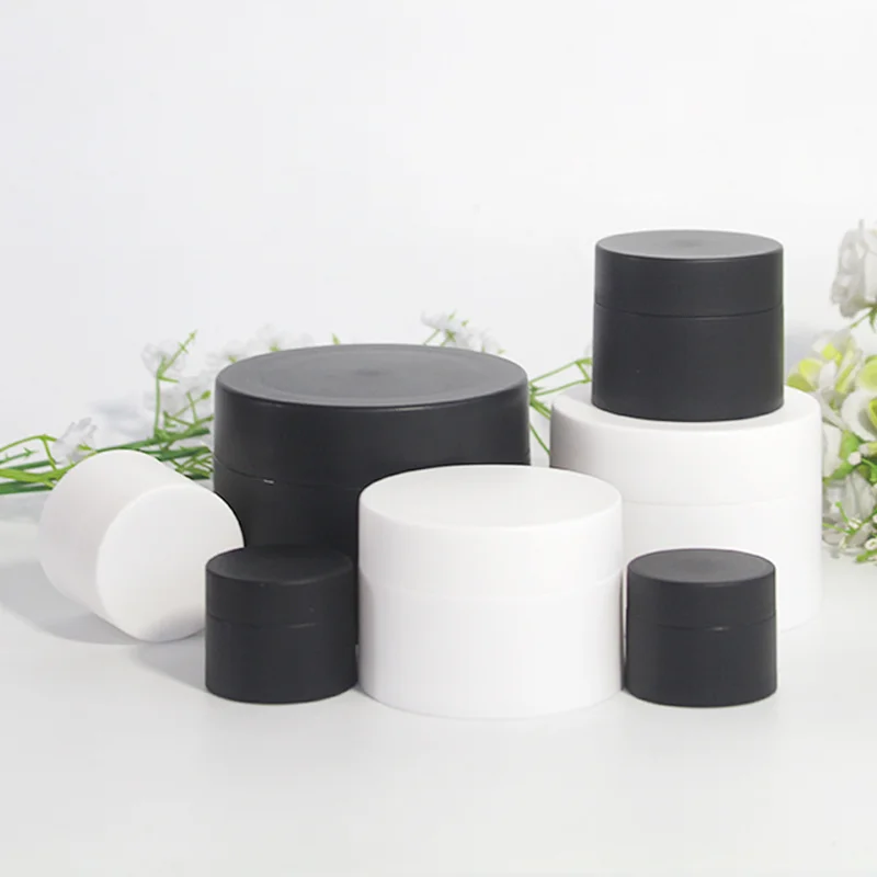 

3g 5g 10g 15g 30g 50g Matte Black Or White Jar Face Cream Or Eye Cream Containers Skin Care Products Packages