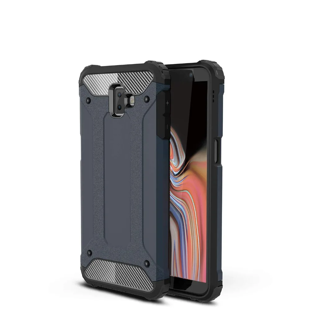 100 шт. комбинированный укрепленный чехол из пластика и для samsung Galaxy S10 S10E A7 A9 J3 J7 J4 J6