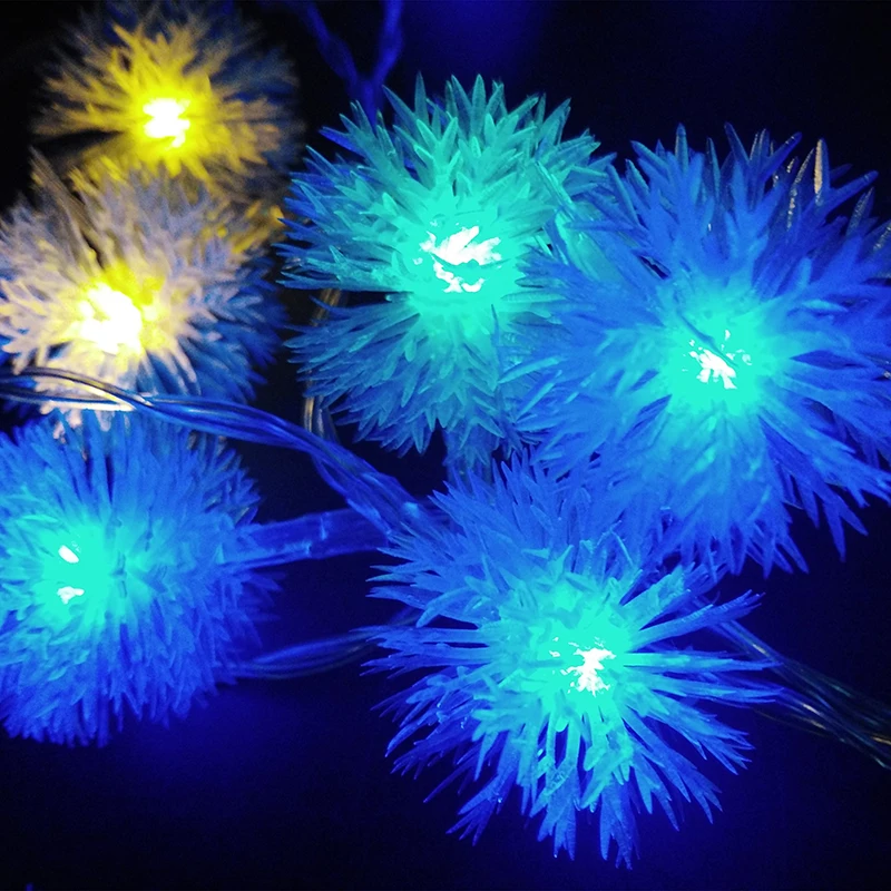 YIYANG Snowball RGB светодиодная гирлянда снежные хлопья огни батарея Вечеринка
