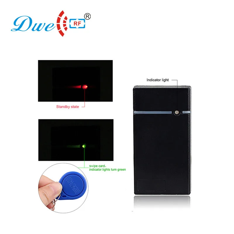 DWE CC RF черный Мини 125 кГц EM4100 rfid считыватель карт с считывателем rs232|125khz em4100|em4100