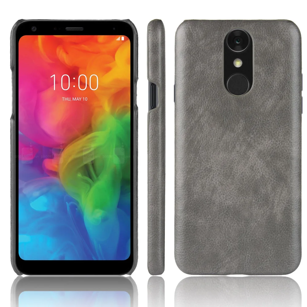 Роскошный кожаный чехол для LG Q7 деловой из зернистой кожи в стиле ретро телефона s
