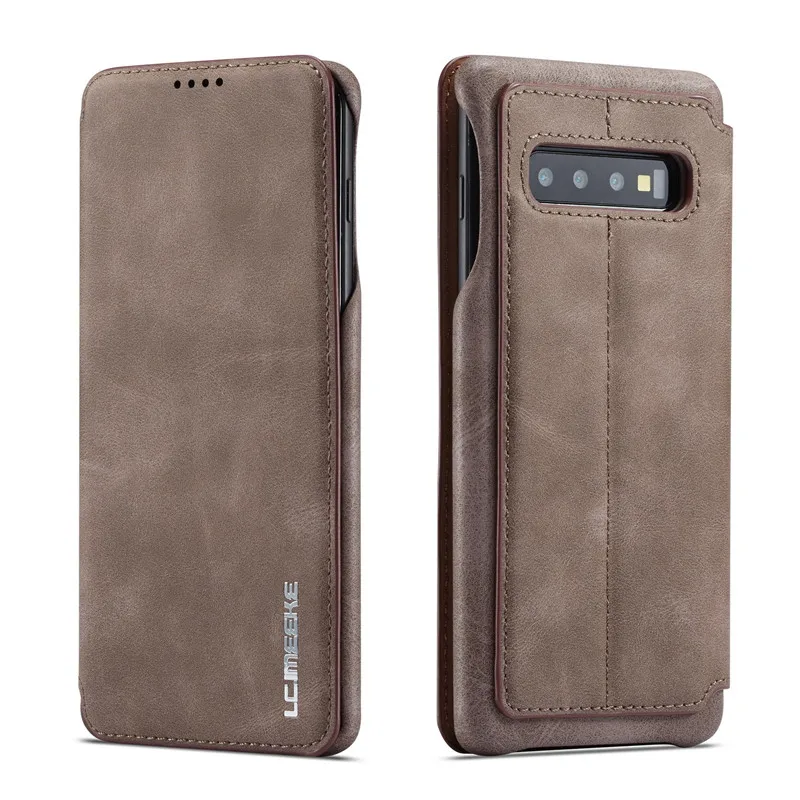 Coffee Для samsung Galaxy S10 Чехол кожаный магнитный чехол для телефона на samsung S10 Plus чехол s откидной Чехол-кошелек для Hoesje samsung S10e чехол - Цвет: Coffee