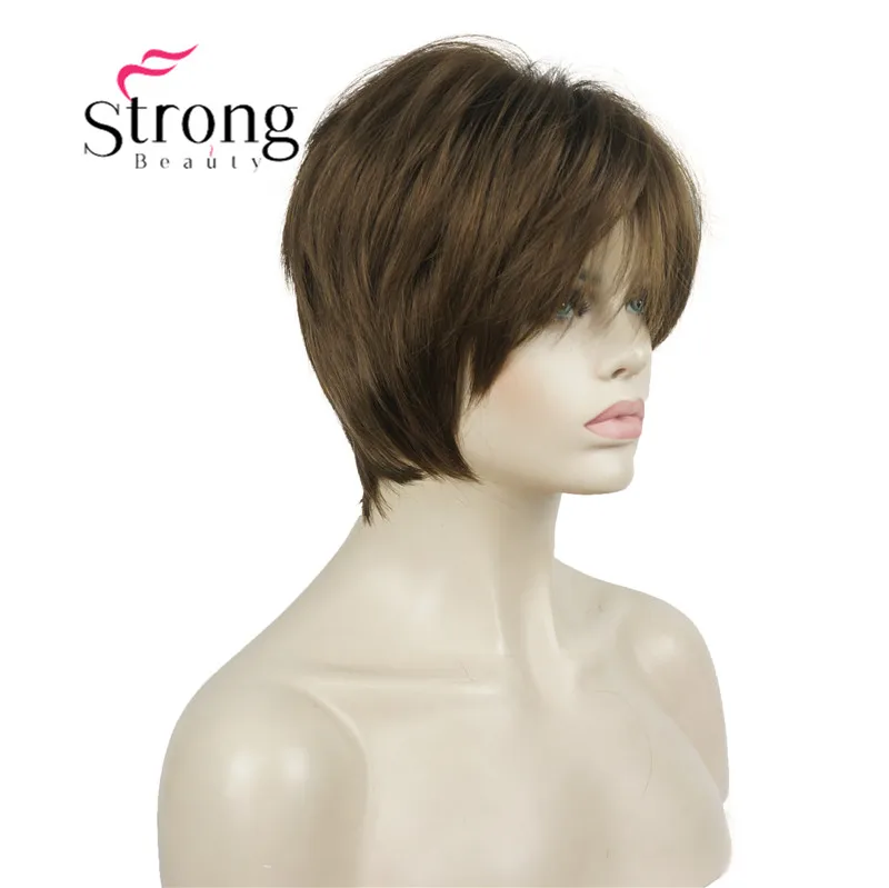 StrongBeauty короткий слоистый блондин Толстый Пушистый полный синтетический парик Тепло ОК
