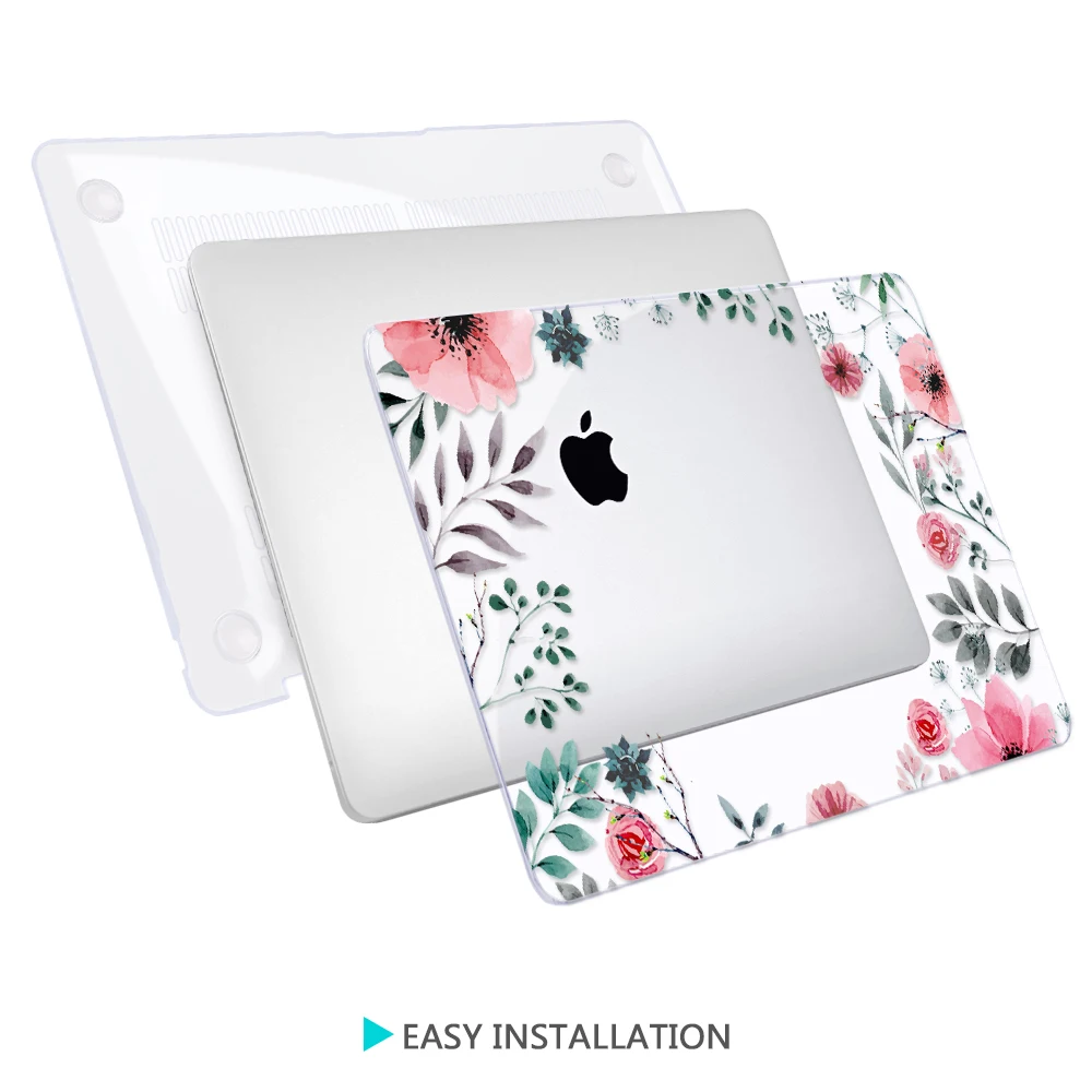 Пластиковый жесткий чехол Redlai с цветочным принтом для MacBook Air Pro Retina 11 12 13 15 16