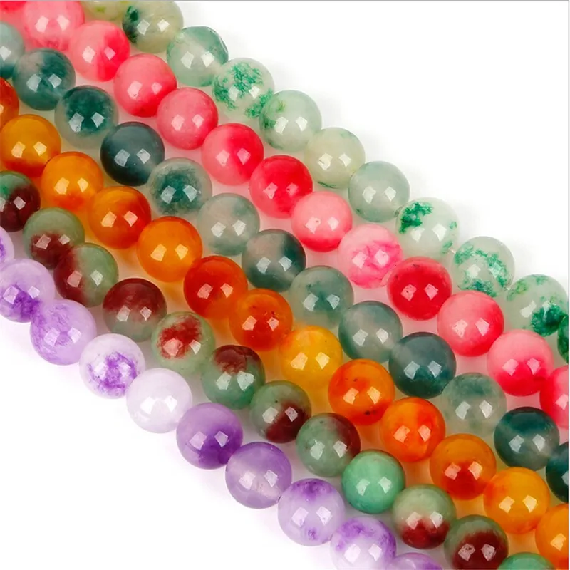 10 шт./лот очаровательные цветные бусины из натурального камня для изготовления