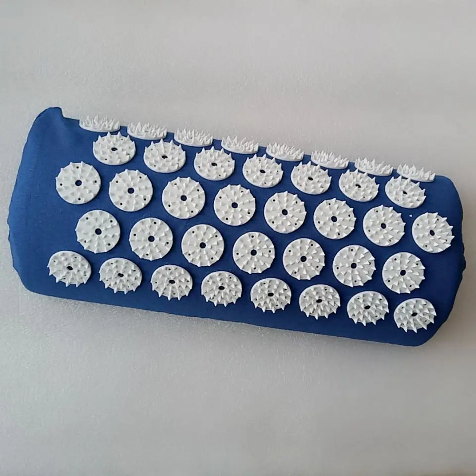 blue pillow Акупрессура снимает боль в спине тела Спайк мат Массажер(приблизительно 62*38 см) подушка Акупунктура Йога массажный коврик/Подушка - Цвет: blue pillow