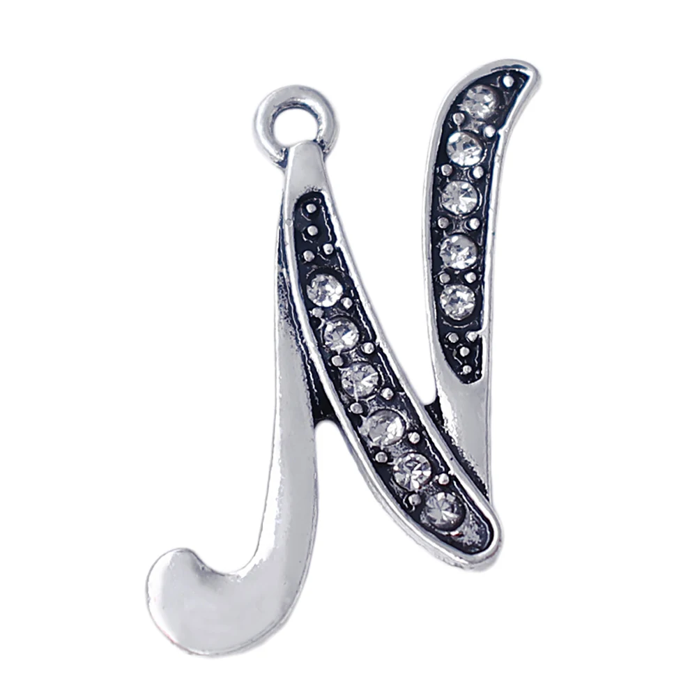 Английский алфавит Четырнадцатые слова N Подвеска из сплава прозрачная со