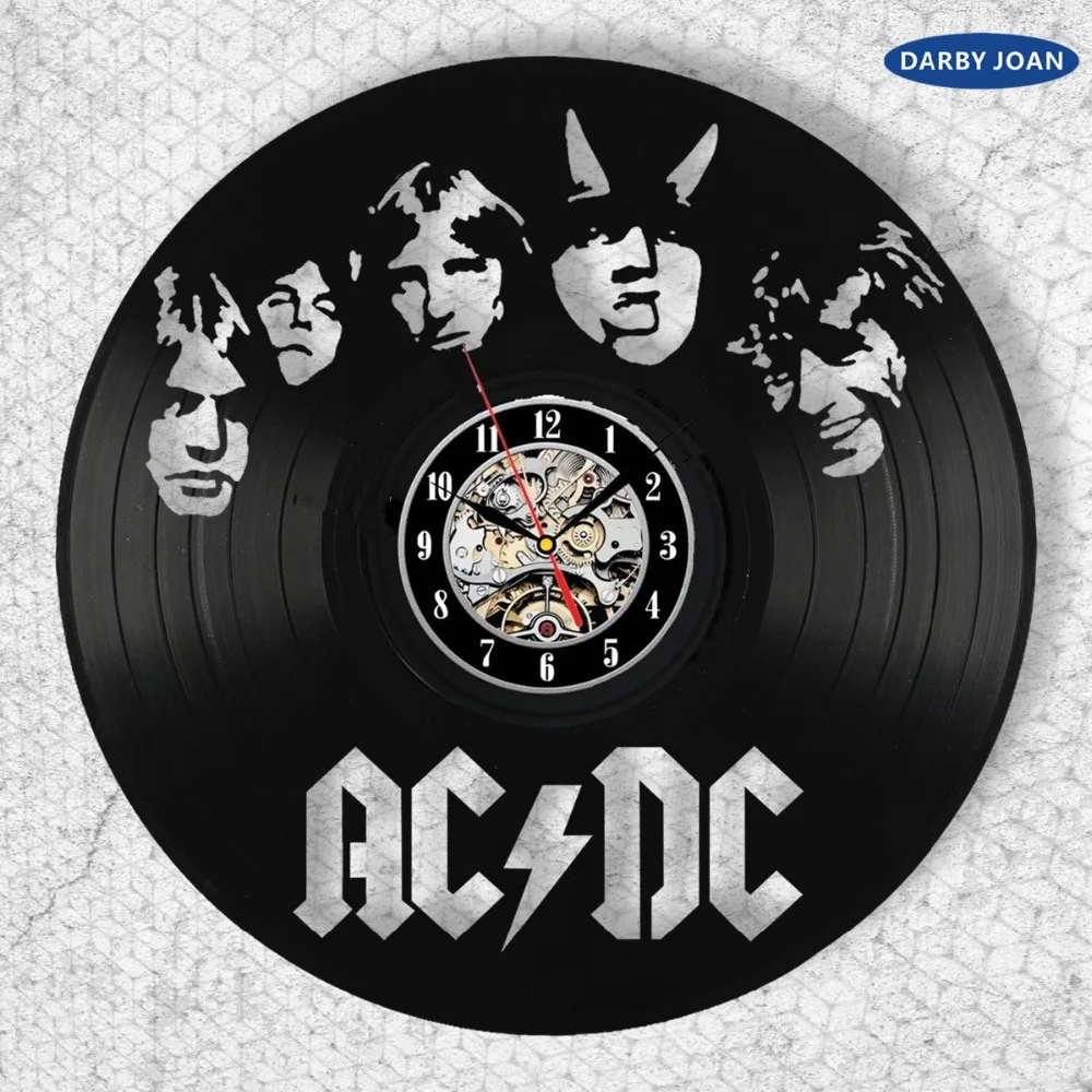 AC/DC виниловые настенные часы домашний декор веселый подарок Художественный Декор 1" 30 см, настенные часы saat будильник reloj большие настенные часы duvar