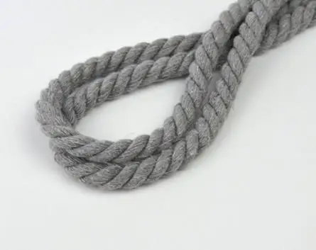 light gray 8 мм хлопчатобумажная веревка 3 акции витые шнуры для домашнего текстиля Ремесло Украшение мешок шнурок ремень DIY шнур нить шнур 10 метров - Цвет: light gray