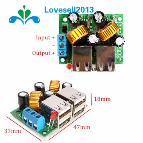 Понижающий модуль платы преобразователя питания A5268 с 4 usb портами плата