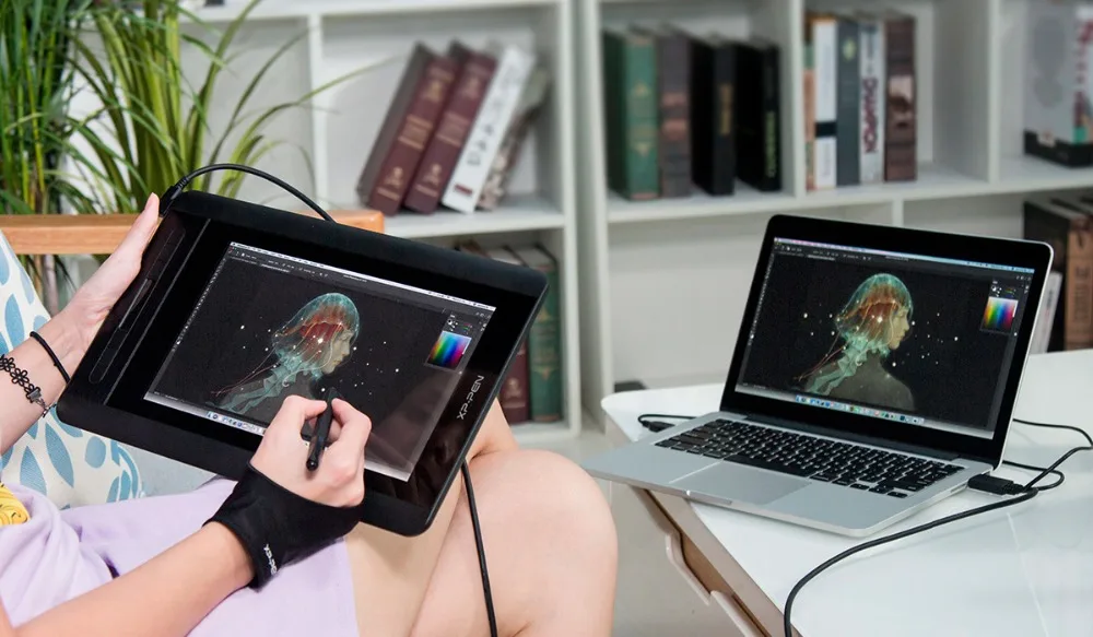 Цифровой графический дисплей планшет для рисования с экраном USB кабель XP-Pen Artist 12 1920X1080 HD ips с горячами клавишами и сенсо