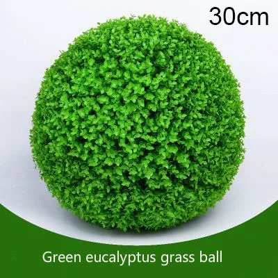 green 30cm Несколько размеров искусственные растения эвкалипт Милан пластиковый шар домашний бонсай свадебное украшение DIY макет торгового центра наружная трава - Цвет: green 30cm