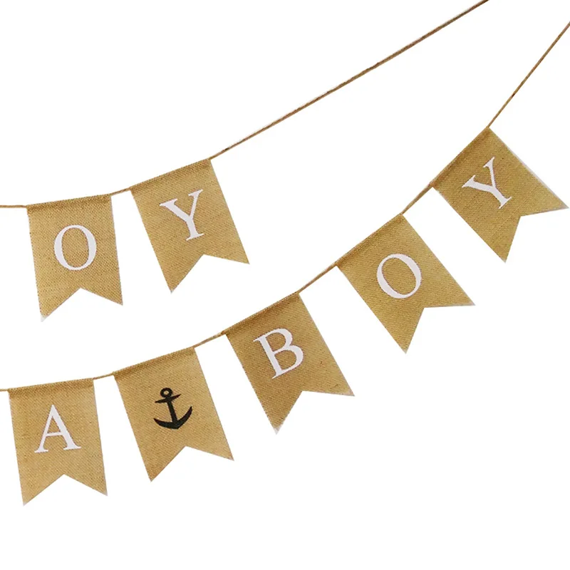 13 флагов якорь моряк Ahoy это мальчик Мешковина баннер стикеры морской тематики