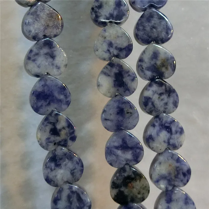 Sodalite 80 шт Горячая любовь в форме сердца зеленый авантюрин серпертин натуральный кварц кристаллы камней свободные бусины для изготовления ювелирных изделий бесплатно - Цвет: Sodalite