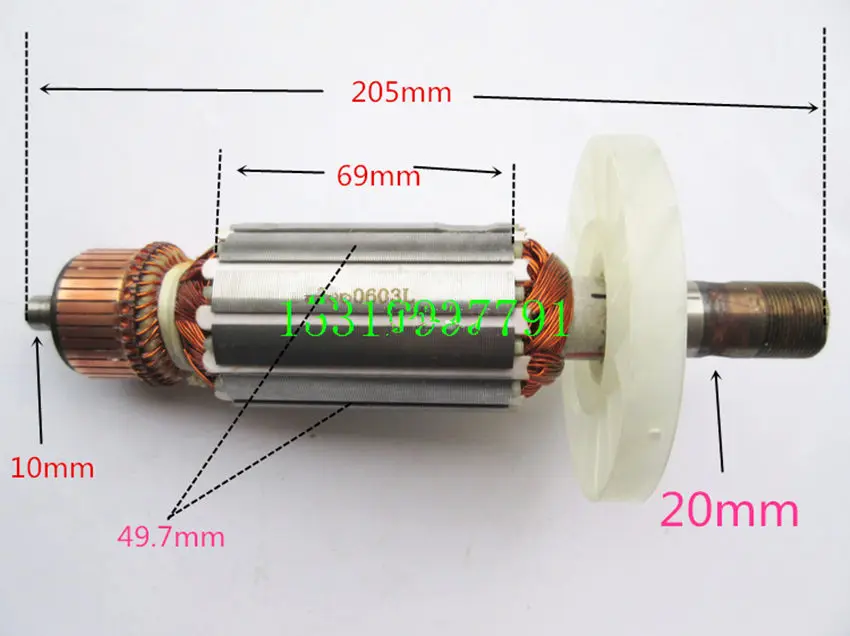 

AC220-240V Rotor Engine Motor Armature 514824-3 514823-5 Replacement for MAKITA 3612BR Rotor Armature