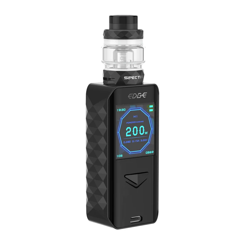 Оригинальный комплект Digiflavor Edge Vape 200 Вт TC Box Mod 5 мл Spectre Tank Digimesh Coil 0.2ohm Fit 18650 батарея