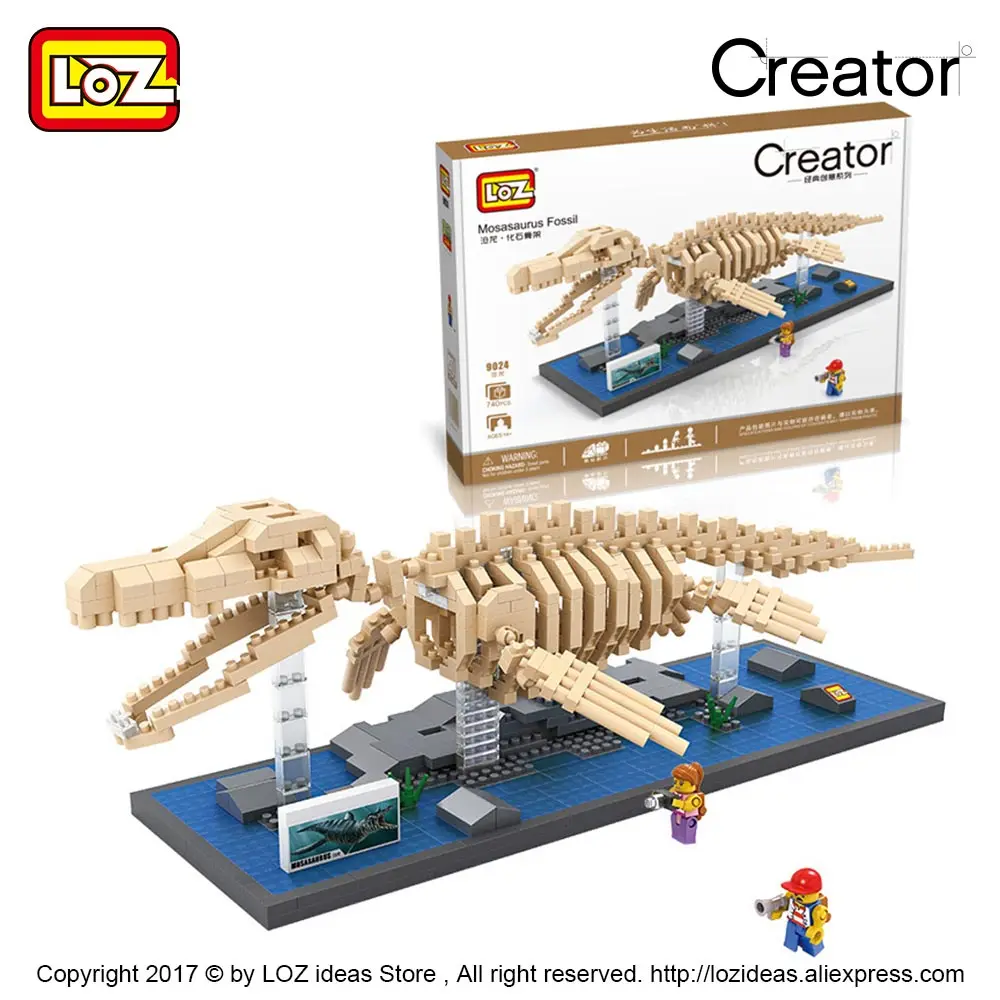 LOZ алмазные блоки мосазавр динозавр игрушки &quotископаемые&quot Юрский период