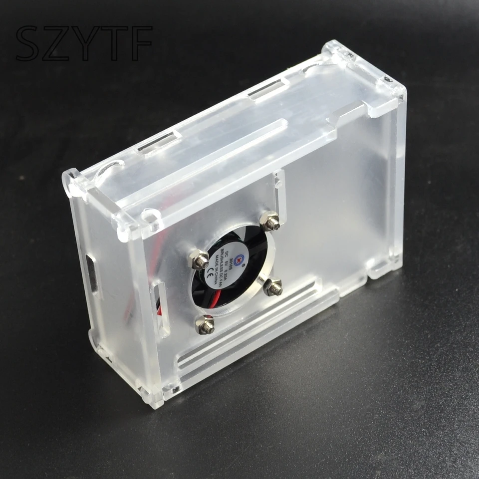 Прозрачный акриловый чехол с охлаждающим вентилятором для Raspberry Pi 2 B 3 Model |