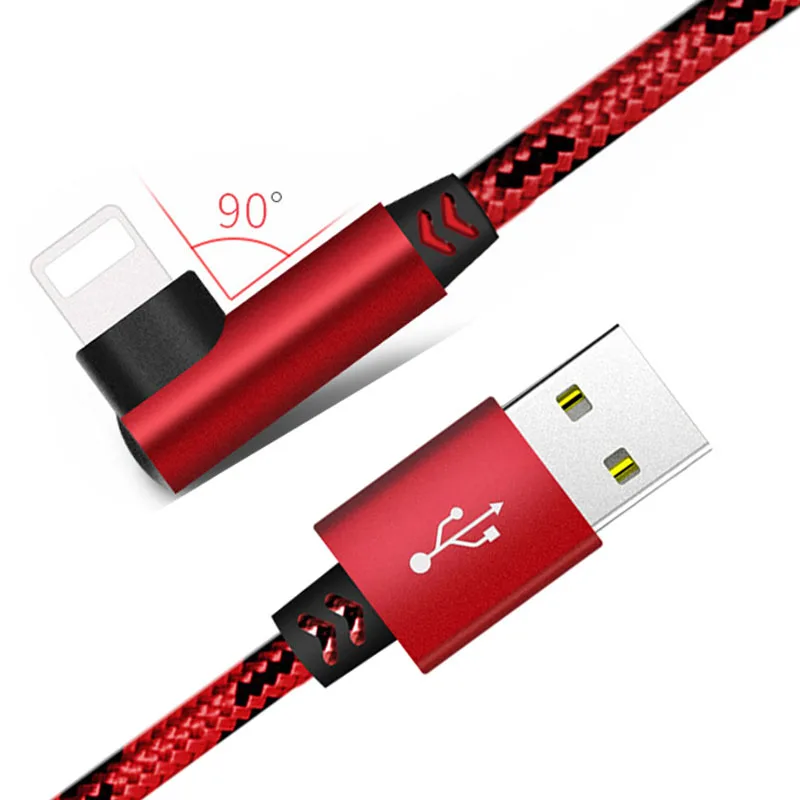 90 градусов быстрая зарядка usb для Lightning Кабель type c кабель передачи данных