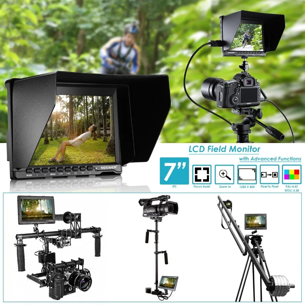 Neewer NW759 7 дюймовый 1280x800 IPS экран камеры полевой монитор 1 кабель для BMPCC AV FPV Sony Canon