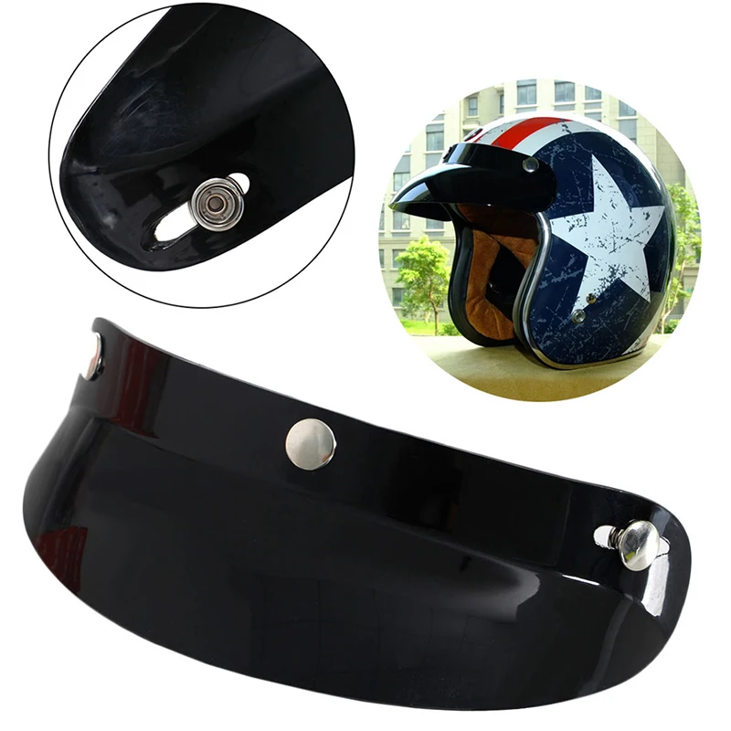 New Universal 3 Snap Visor Face Black Shield Lens For Motorcycle Helmets Open qyh | Автомобили и мотоциклы