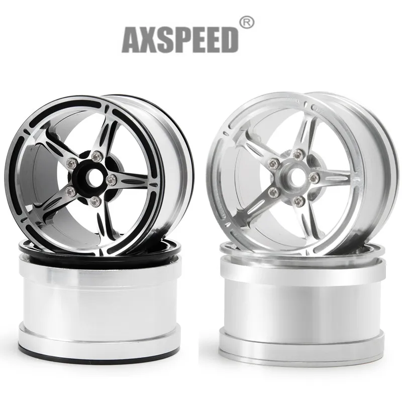 AXSPEED металлическое колесо Beadlock #23 серебристый и черный X1 для SCX10 Wraith 90048 (RR10) 2
