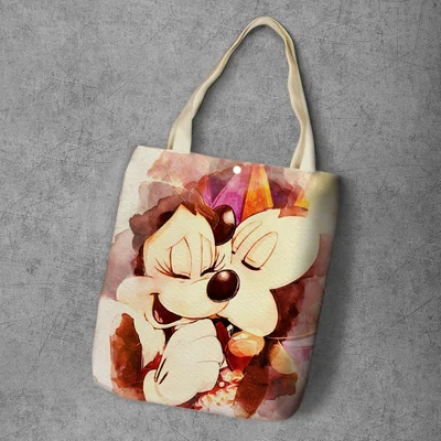 Сумка для подгузников disney, вместительная, с рисунком Микки Мауса, холщовая сумка-шоппер, сумка для покупок, сумка на плечо