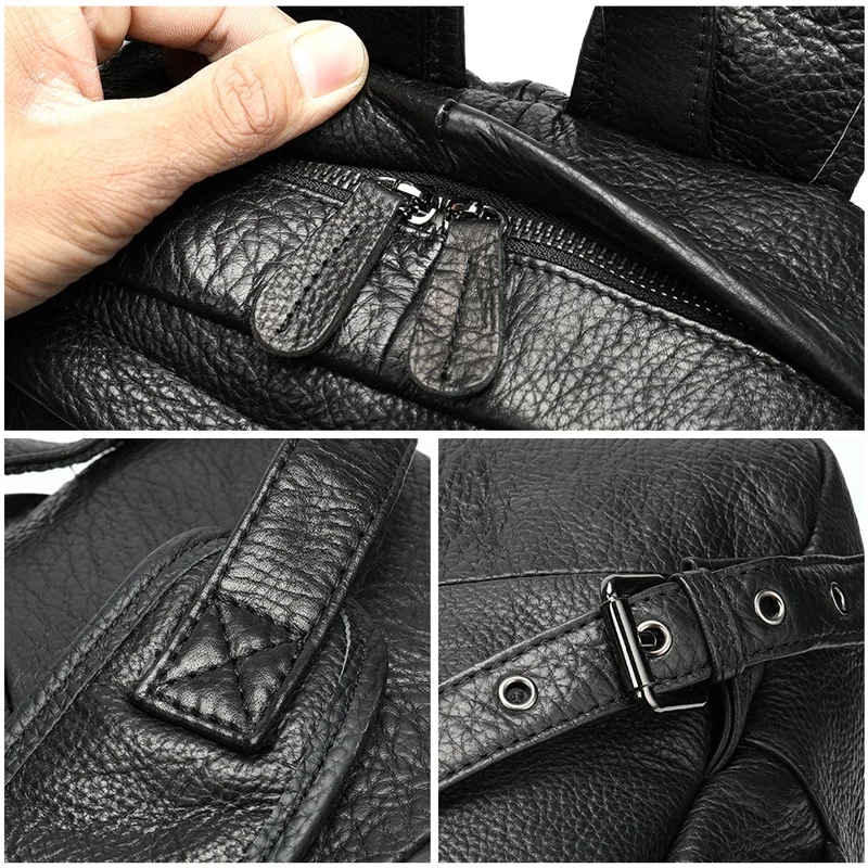 MVA Bag Genuine Leather Backpack For Men School Waterproof Big Weekend Travel Multifunction 8590 | Багаж и сумки
