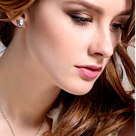 Новая в форме милой Совы 925 стерлингового серебра ювелирные изделия блестящий