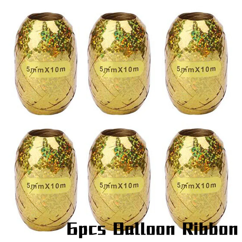 6pcs Balloon Ribbon JOY-ENLIFE 5 м аксессуары для шаров цепочка для шаров 110 отверстия шары на день рождения или свадьбу лента декорации аксессуары - Цвет: 6pcs Balloon Ribbon