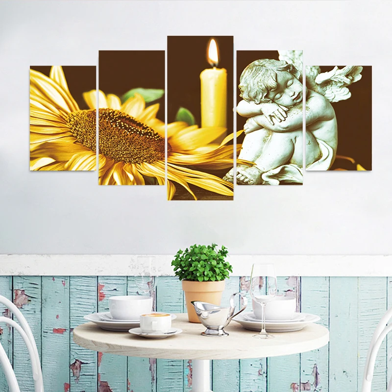 

5pcs/set All Saints Day horror Sunflower angel wall stickers Poster shop holiday waterproof wallpaper Party Halloween Decor