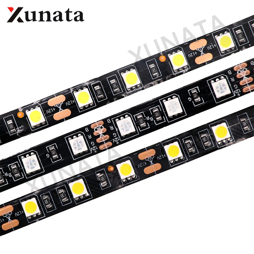 DC12V 60LED/m 5 м/лот черная PCB 5050 Светодиодная лента IP65 водонепроницаемая
