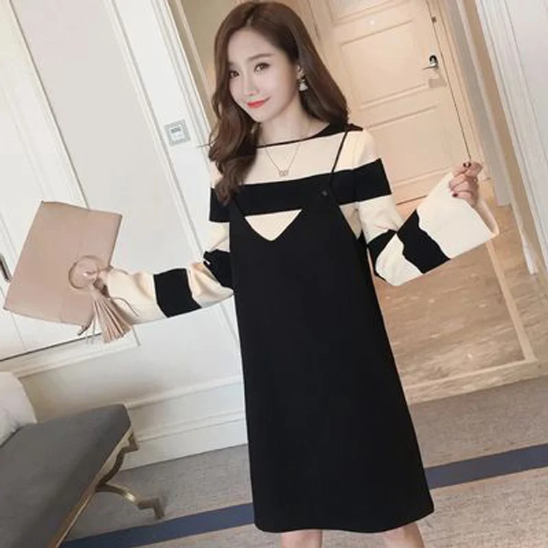 Одежда для беременных осенне-зимний свободный свитер с длинными рукавами + слинг