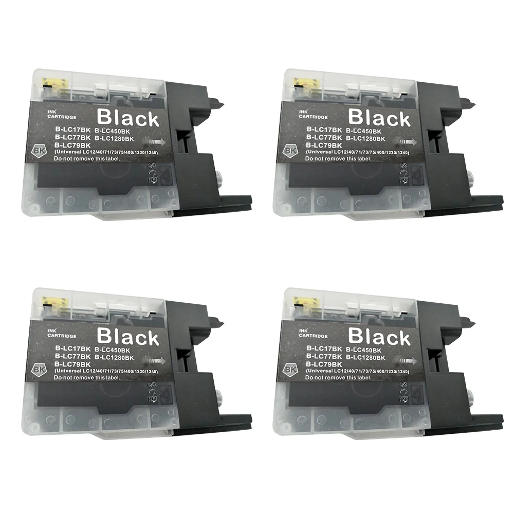 

4PK LC1240/LC1280/LC75/LC73/LC77/ LC79/LC12/LC17/LC450/LC400 XL Black Ink Cartridges for Brother MFC-J6910CDW/J6710CDW/J5910CDW