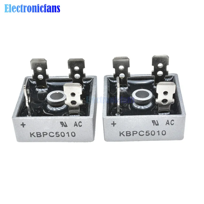 10PCS KBPC5010 diode bridge rectifier 50A 1000V KBPC 5010 power electronica componentes | Электронные компоненты и