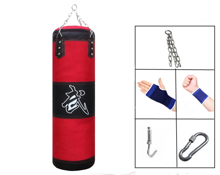 100cm buy 1 get 6 Тренировочный фитнес боксерский Боксер с вешалкой пустой спортивный кик-мешок с песком Муай Тай боксер тренажерный зал тяжелый мускуляционный мешок с песком - Цвет: 100cm buy 1 get 6