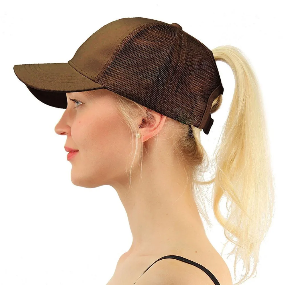 Модный конский хвостик бейсболки для женщин Snapback шляпа летняя грязная сетчатая
