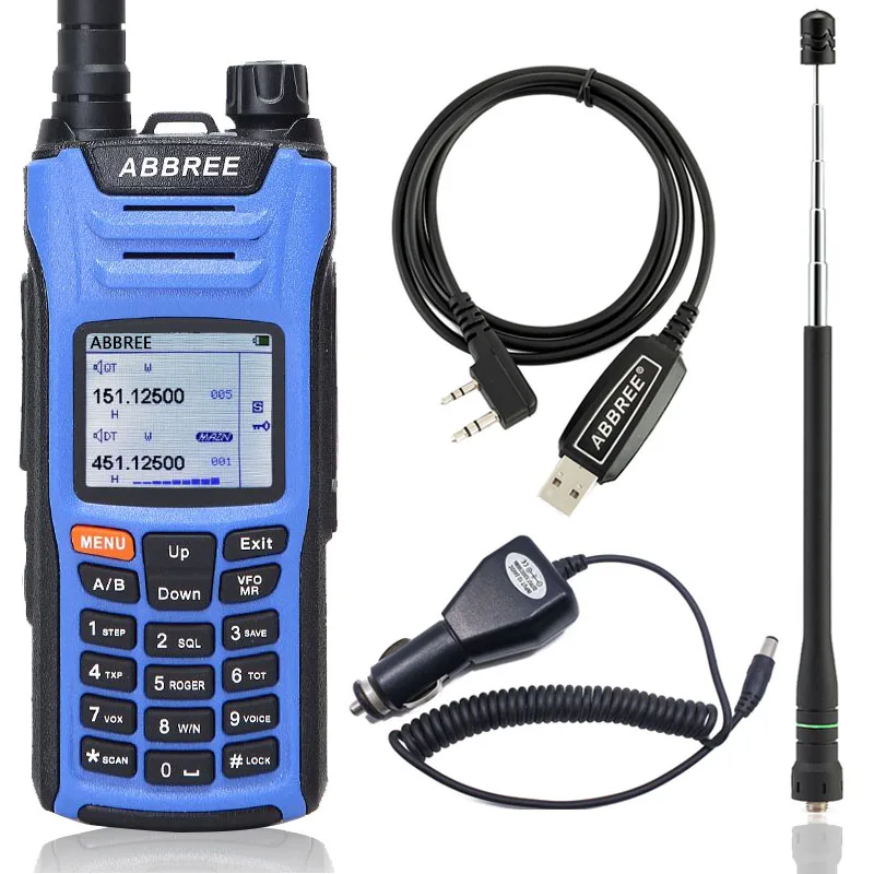 as pic show 3 ABBREE AR-F6 6 полос рация двойной дисплей 999CH VOX DTMF SOS сканирование секундомер функциональный ЖК-дисплей цветной дисплей радио ветчины - Цвет: as pic show 3