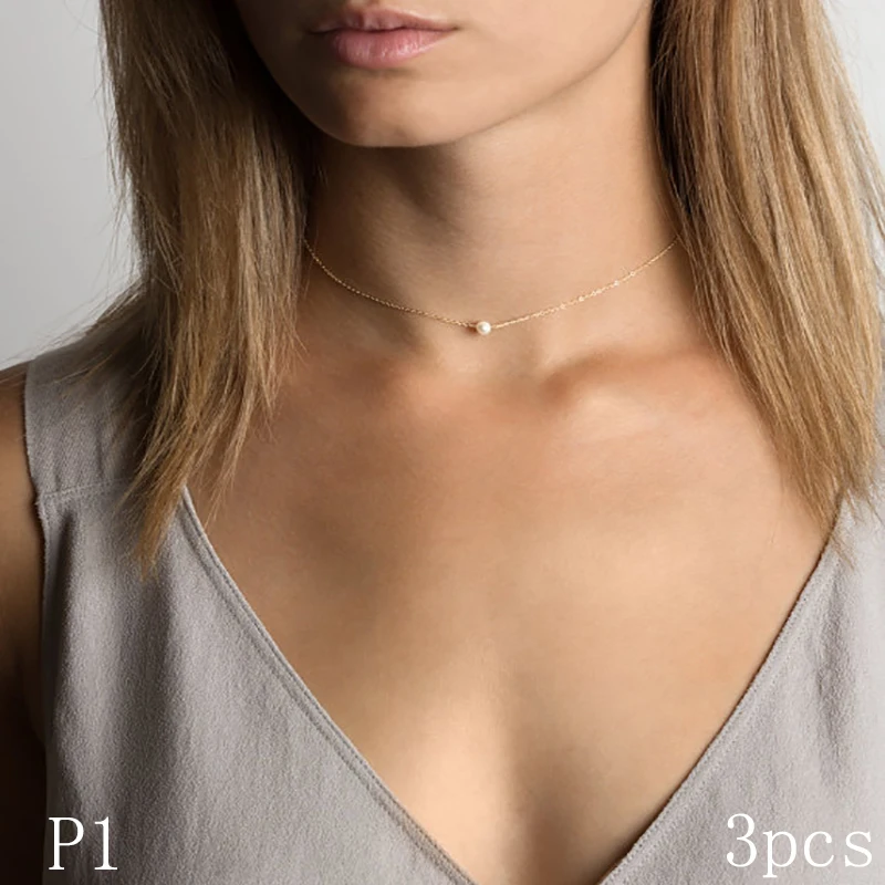 Ключицы 925 пробы 3 шт. камень/ роза/изящное короткое многослойное ожерелье подарок