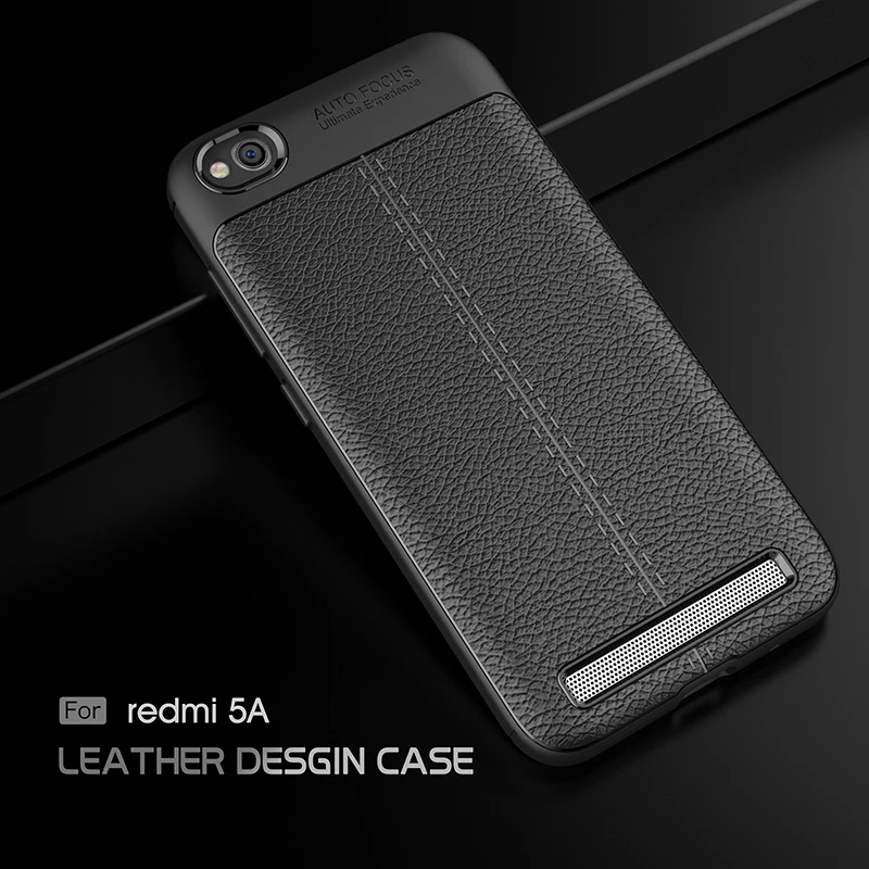 Для Xiaomi Redmi 5A чехол силиконовый роскошный противоударный из искусственной кожи с