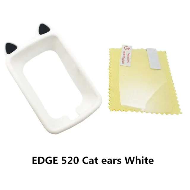 E520 Cat ears White Универсальный гелевый Чехол для велосипеда и защитная пленка для экрана для Garmin Edge 520 компьютер gps качественный чехол для edge520 мультяшный умный Cas - Цвет: E520 Cat ears White