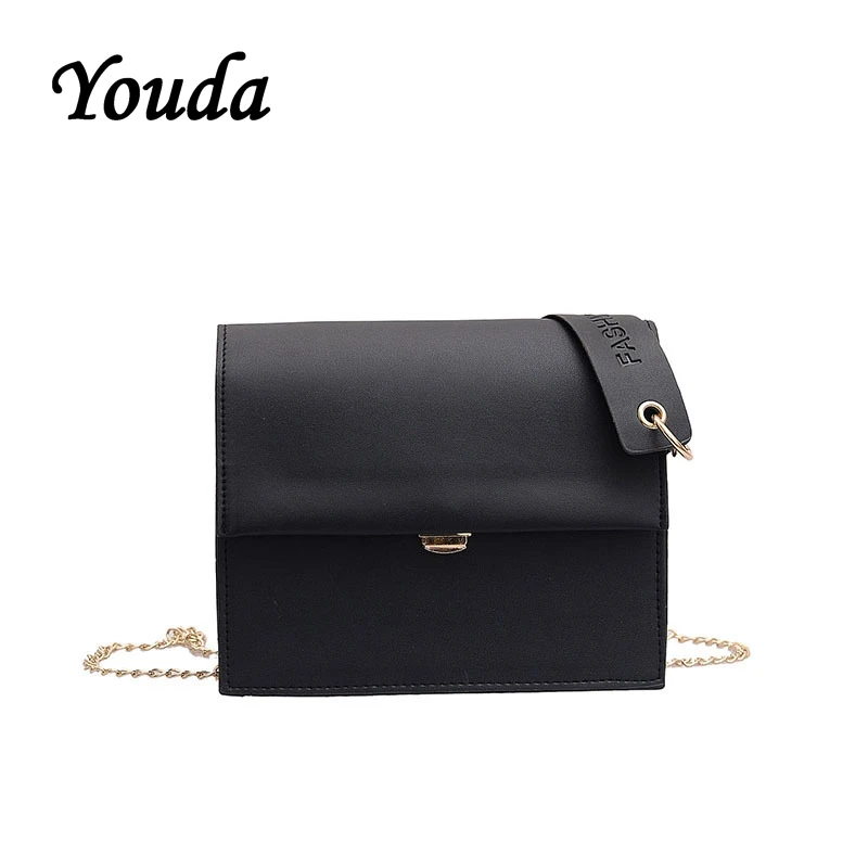 Youda новые модные цепи Small Flap Bag милый сладкий Курьерская сумка на ремне PU Материал