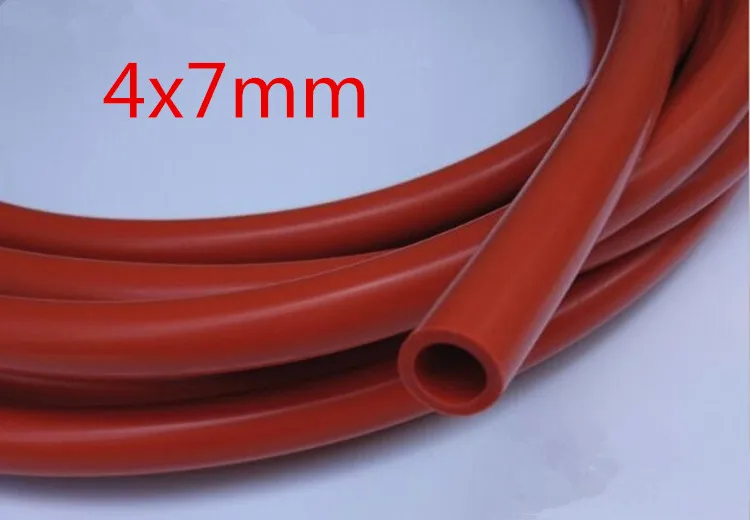 4 мм ID 7 OD 4x7 красная силиконовая трубка силиконовый шланг Силикагель гибкая труба
